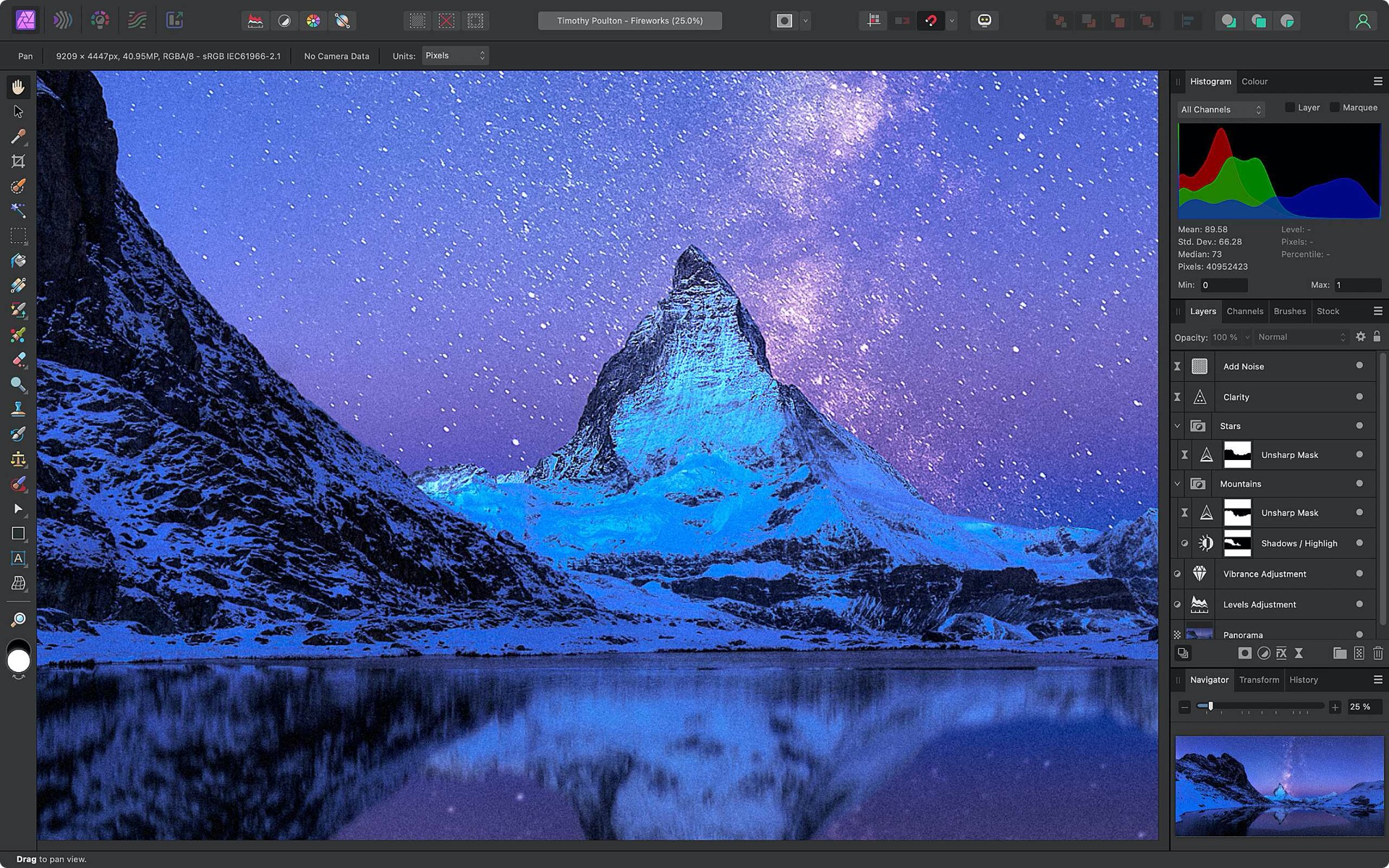 Uživatelské rozhraní Affinity Photo2