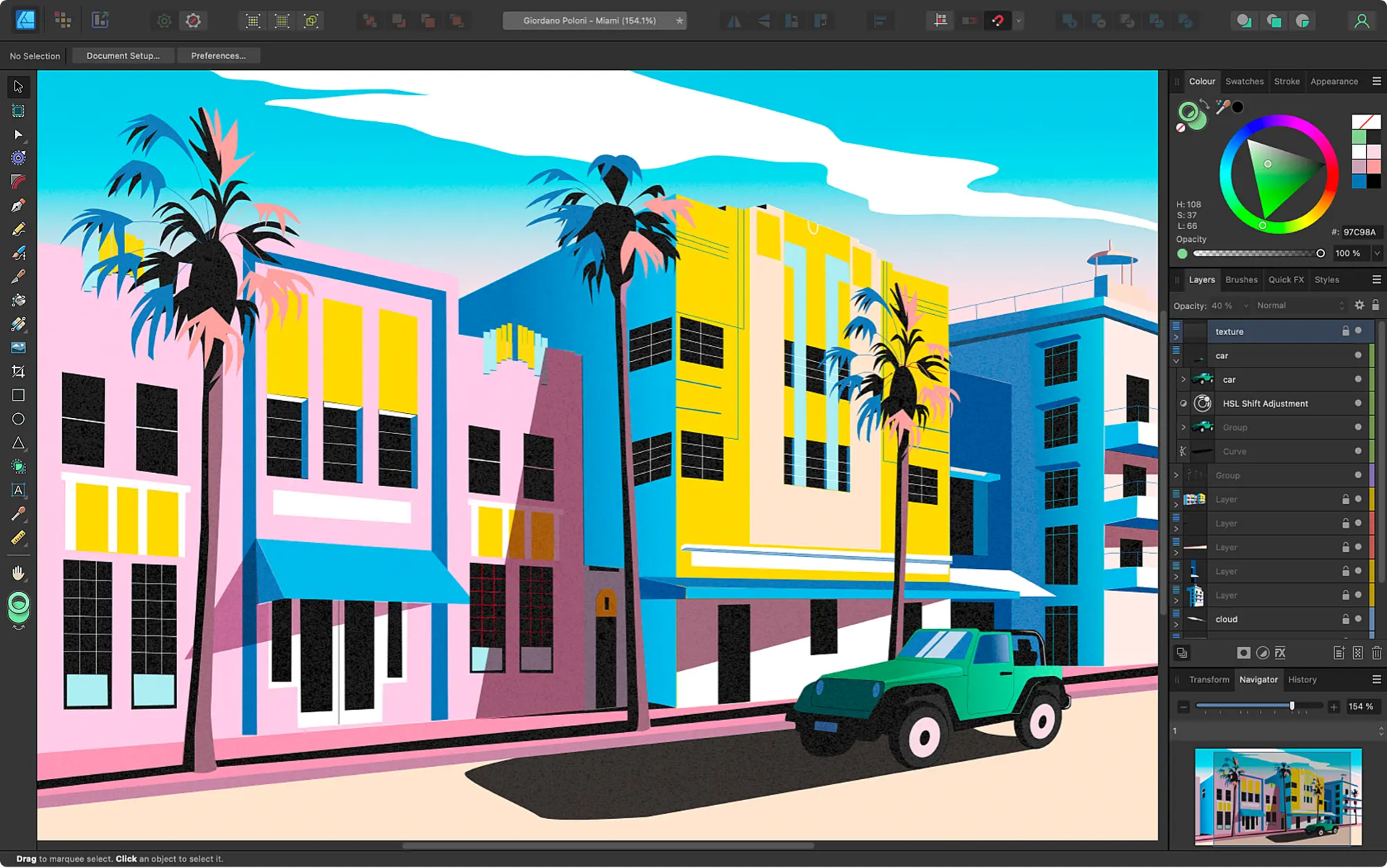 Uživatelské rozhraní Affinity Designer